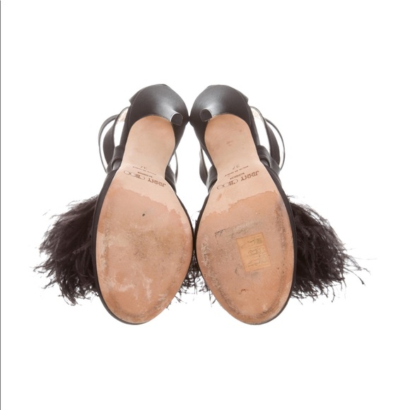 Jimmy Choo Teazer Feather Trimmed Sandals - Picture 4 of 4